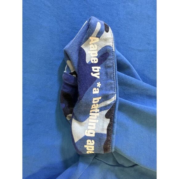 A Bathing Ape TShirt Mens Large Blue Camo Mushroom Graphic Tee Aape Streetwear - Picture 6 of 8